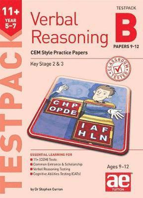 Dr Stephen C Curran · 11+ Verbal Reasoning Year 5-7 CEM Style Testpack B Papers 9-12: CEM Style Practice Papers (Book) (2019)