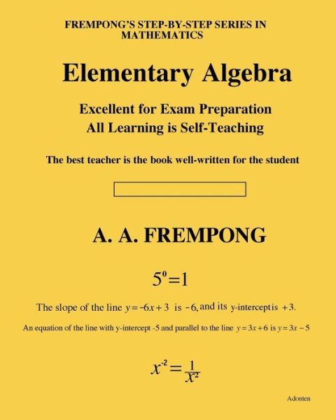 Cover for A a Frempong · Elementary Algebra (Paperback Book) (2017)