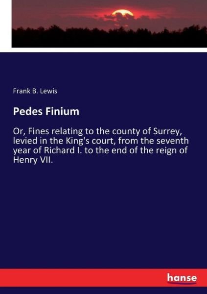 Cover for Lewis · Pedes Finium (Book) (2018)