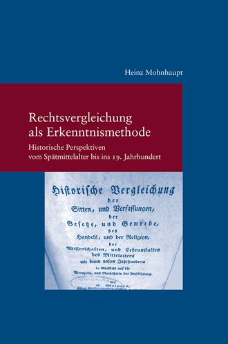 Cover for Mohnhaupt · Rechtsvergleichung als Erkenn (Book) (2022)