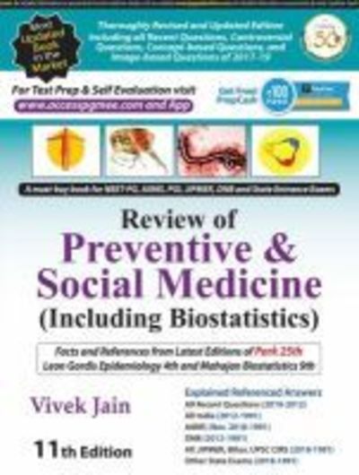 Cover for Vivek Jain · Review of Preventive &amp; Social Medicine: Including Biostatistics (Paperback Book) [11 Revised edition] (2019)