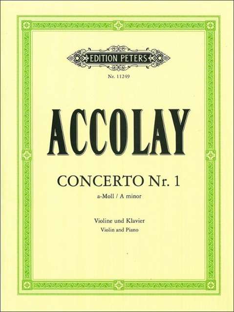 Cover for Accolay · Violin Concerto No. 1 in A minor (Edition for Violin and Piano by the Composer) (Sheet music) (2011)