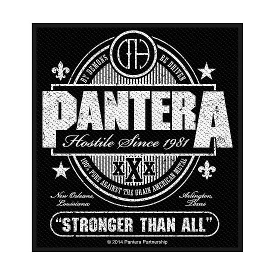Pantera Standard Woven Patch: Stronger Than All (Retail Pack) - Pantera - Produtos - PHD - 5055339750367 - 19 de agosto de 2019
