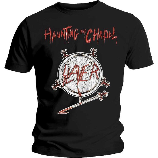 Slayer Unisex T-Shirt: Haunting the Chapel - Slayer - Produtos - MERCHANDISE - 5056170640367 - 16 de dezembro de 2019