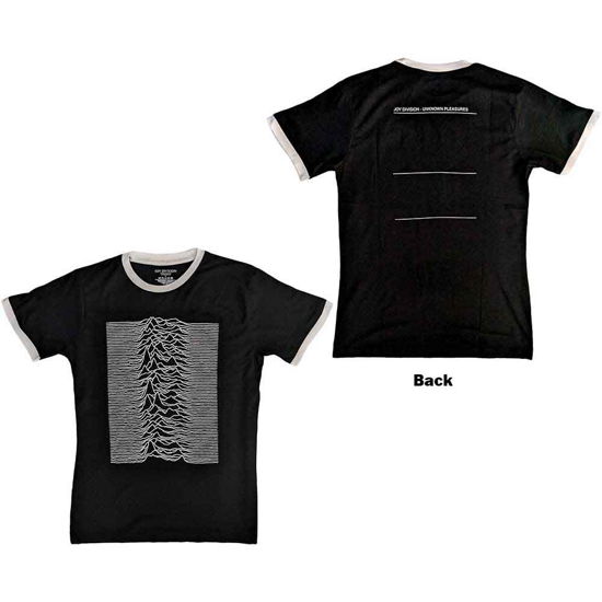 Joy Division Unisex Ringer T-Shirt: Unknown Pleasures (Back Print) - Joy Division - Fanituote -  - 5056561071367 - 