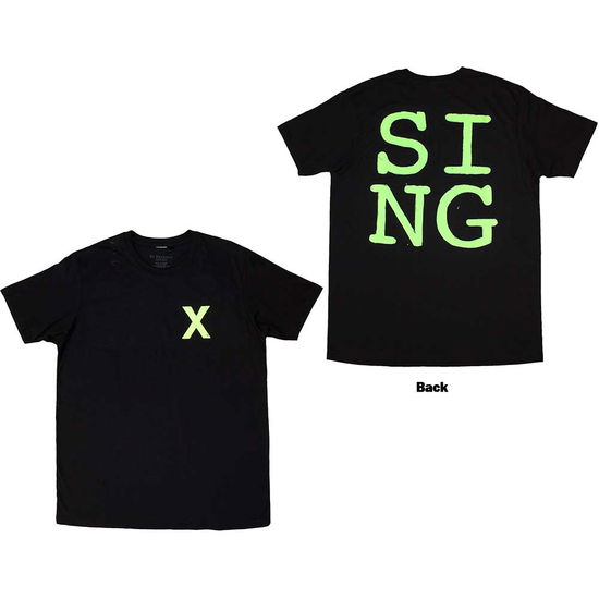 Cover for Ed Sheeran · Ed Sheeran Unisex T-Shirt: Multiply Pocket - Sing (Black) (Back Print) (T-shirt) [size S] (2024)