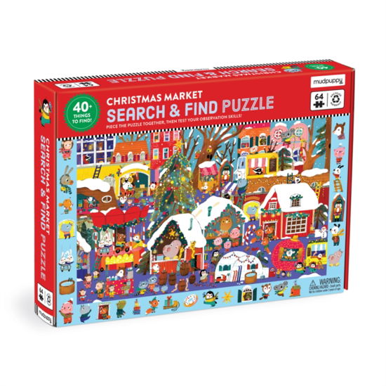 Cover for Mudpuppy · Christmas Market 64 Piece Search &amp; Find Puzzle (SPEL) (2024)