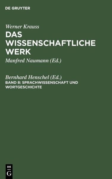 Cover for Werner Krauss · Sprachwissenschaft und Wortgeschichte (Buch) [German edition] (1997)