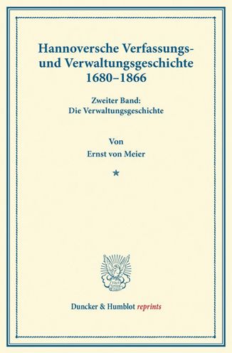 Cover for Meier · Hannoversche Verfassungs- und Ver (Book) (2013)