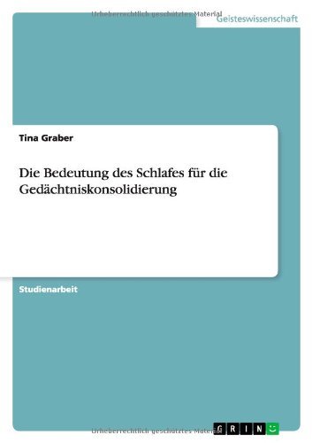 Cover for Graber · Die Bedeutung des Schlafes für d (Book) [German edition] (2011)