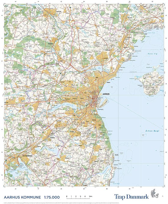 Cover for Trap Danmark · Trap Danmark: Kort over Aarhus Kommune (Map) (2020)