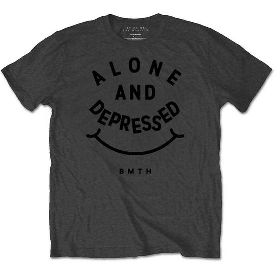 Bring Me The Horizon Unisex T-Shirt: Alone & Depressed (Charcoal Grey) - Bring Me The Horizon - Merchandise - Bravado - 5055979942368 - May 4, 2016