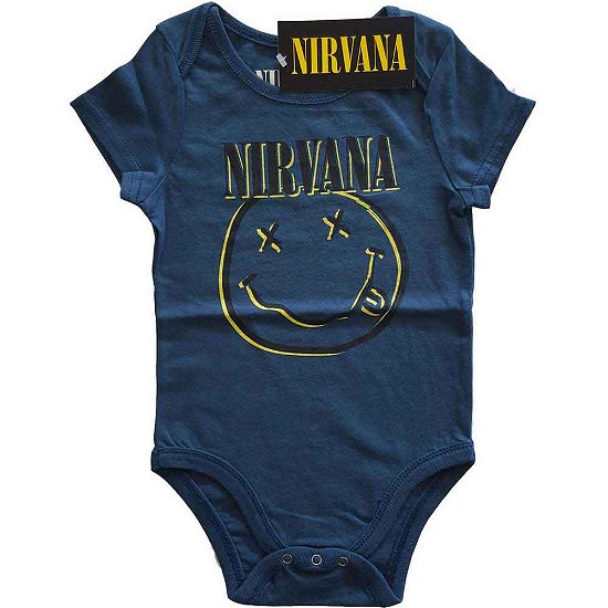Nirvana Kids Baby Grow: Inverse Happy Face (6-9 Months) - Nirvana - Merchandise -  - 5056368657368 - 