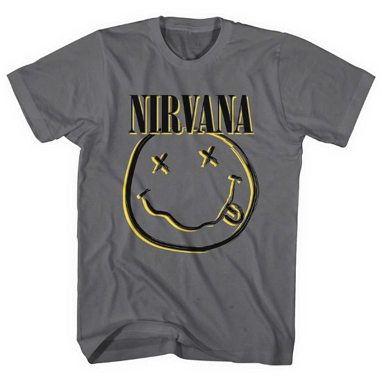 Nirvana Unisex T-Shirt: Inverse Happy Face - Nirvana - Koopwaar -  - 5056561058368 - 