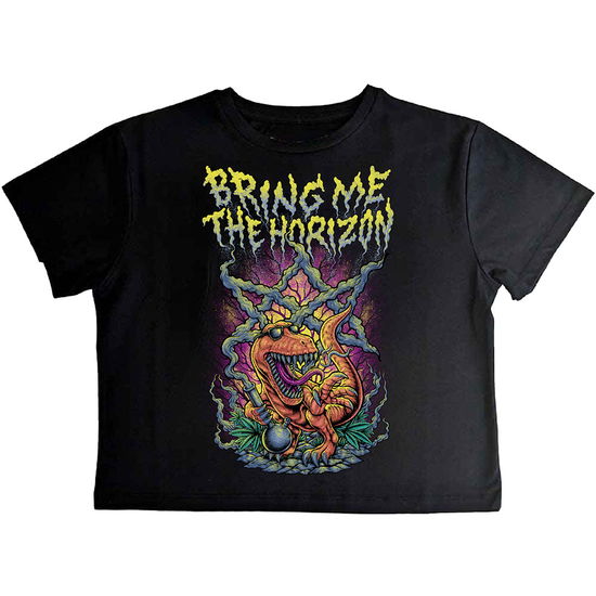 Cover for Bring Me The Horizon · Bring Me The Horizon Ladies Crop Top: Smoking Dinosaur (Black) (Bekleidung) [size XS] (2024)