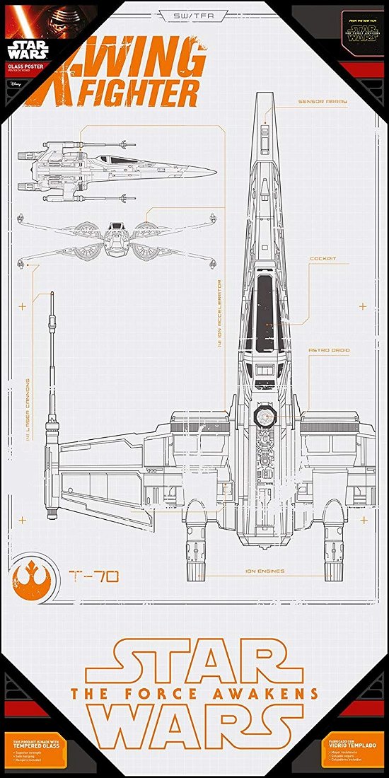 Cover for Sd Toys · STAR WARS 7 - GLASS POSTER - X-Wing Blue Print - 6 (MERCH) (2019)