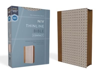 NIV, Thinline Bible, Compact, Leathersoft, Brown / White, Zippered, Red Letter, Comfort Print - Zondervan - Books - Zondervan - 9780310463368 - September 19, 2023