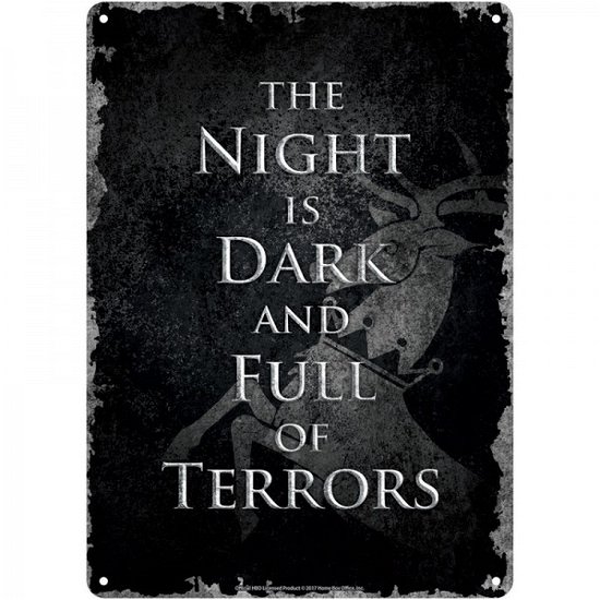 Cover for Game of Thrones · Game Of Thrones: Night Dark (Targa Metallica Piccola) (Spielzeug)