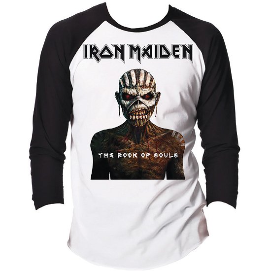 Cover for Iron Maiden · Iron Maiden Unisex Raglan T-Shirt: The Book of Souls (Klær) [size S] [Black, White - Unisex edition]
