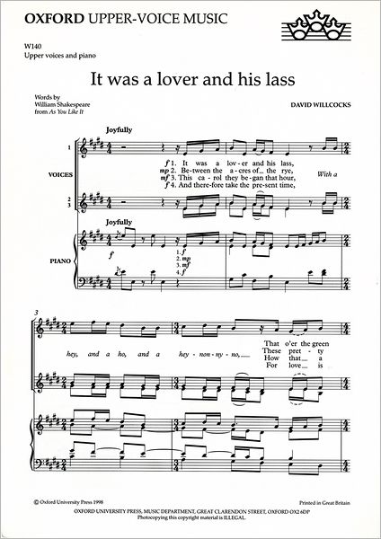 It was a lover and his lass (Sheet music) [Vocal score edition] (2024)