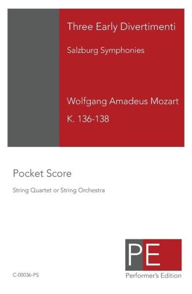 Cover for Wolfgang Amadeus Mozart · Three Early Divertimenti: Salzburg Symphonies (Taschenbuch) (2009)