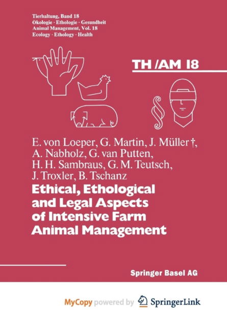 Cover for Folsch · Ethical, Ethological and Legal Aspects of Intensive Farm Animal Management (Paperback Book) (2014)