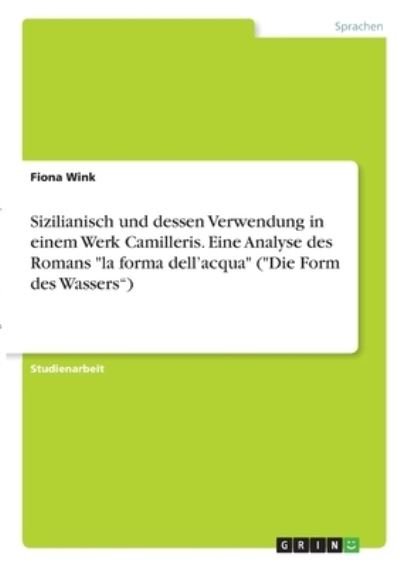 Cover for Wink · Sizilianisch und dessen Verwendung (Book)