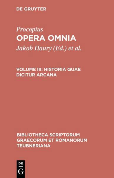 Cover for Procopius · Historia quae dicitur arcana (Bog) (2001)