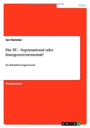 Cover for Jan Hammer · Die Eu - Supranational Oder Intergouvernemental? (Pocketbok) [German edition] (2013)