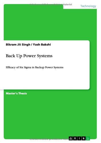 Cover for Bikram Jit Singh · Back Up Power Systems: Efficacy of Six Sigma in Backup Power Systems (Pocketbok) (2013)