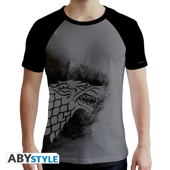 GAME OF THRONES - Tshirt Stark man SS grey & bla - T-Shirt Männer - Merchandise - ABYstyle - 3665361004370 - February 7, 2019