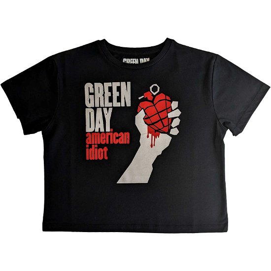 Green Day Ladies Crop Top: American Idiot - Green Day - Merchandise -  - 5056561079370 - 