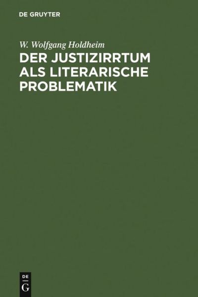 Cover for Holdheim · Der Justizirrtum als literaris (Book) [German edition] (1969)