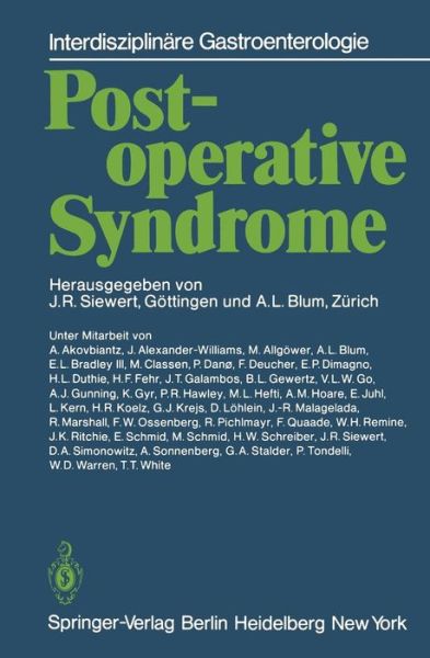 Cover for A Akovbiantz · Postoperative Syndrome - Interdisziplinare Gastroenterologie (Paperback Book) (1980)