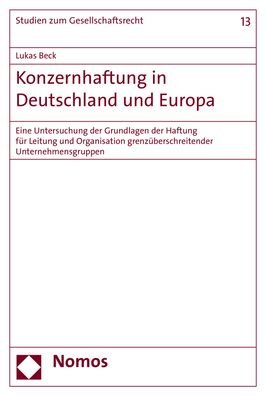 Cover for Beck · Konzernhaftung in Deutschland und (Bok) (2019)