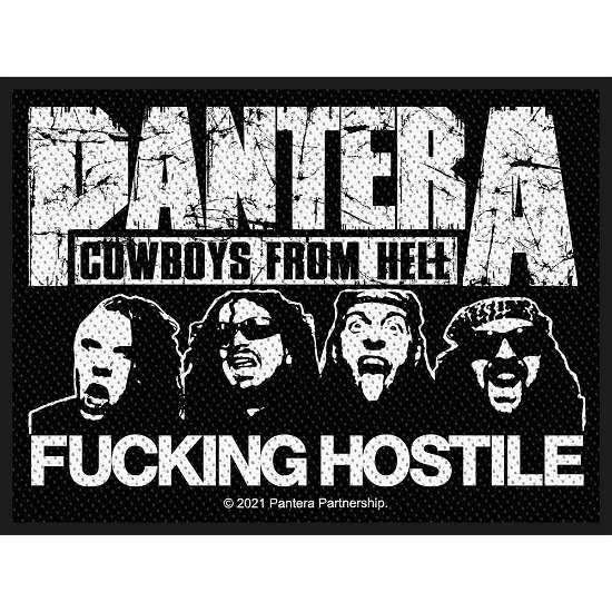 Pantera Standard Woven Patch: Fucking Hostile (Retail Pack) - Pantera - Mercancía - PHD - 5056365713371 - 3 de diciembre de 2021