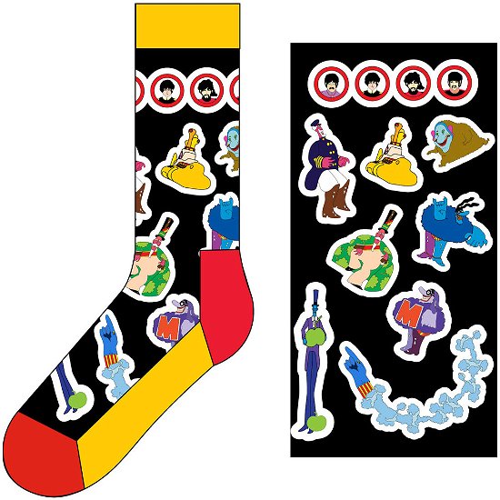 The Beatles Unisex Ankle Socks: Portholes & Characters (UK Size 7 - 11) - The Beatles - Merchandise -  - 5056368671371 - 