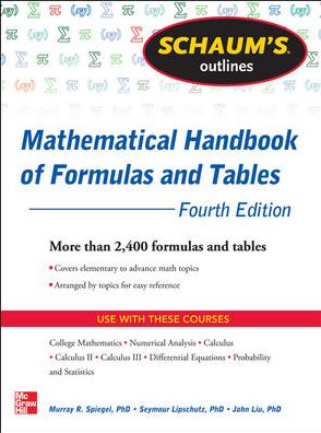 Cover for Seymour Lipschutz · Schaums Outline Mathematical Handbook Form (Book) (2013)