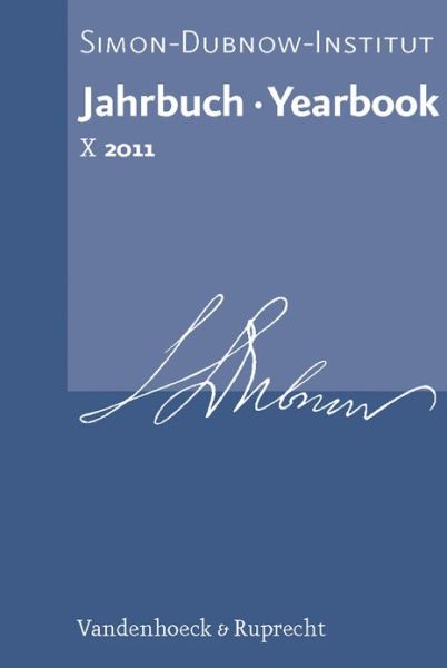 Cover for Dan Diner · Jahrbuch Des Simon-dubnow-instituts / Simon Dubnow Institute Yearbook X (Hardcover Book) [German edition] (2011)