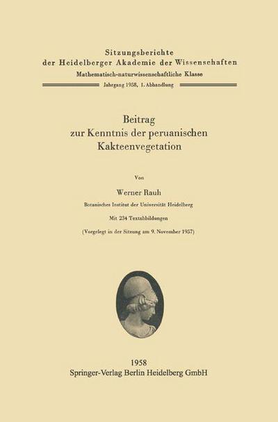 Cover for W Rauh · Beitrag Zur Kenntnis Der Peruanischen Kakteenvegetation (Paperback Book) [1958 edition] (1958)