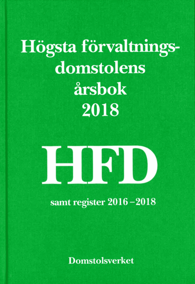 Cover for Domstolsverket · Högsta förvaltningsdomstolens årsbok 2018 (HFD) (Bok) (2019)