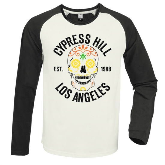 Cypress Hill · Cypress Hill Floral Skull Vintage White / Charcoal Small Baseball Jersey (T-shirt) (2024)