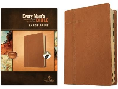 Cover for Tyndale House Publishers · Every Man's Bible Nlt, Large Print (Leatherlike, Pursuit Saddle Tan, Indexed) (Leather Book) (2022)