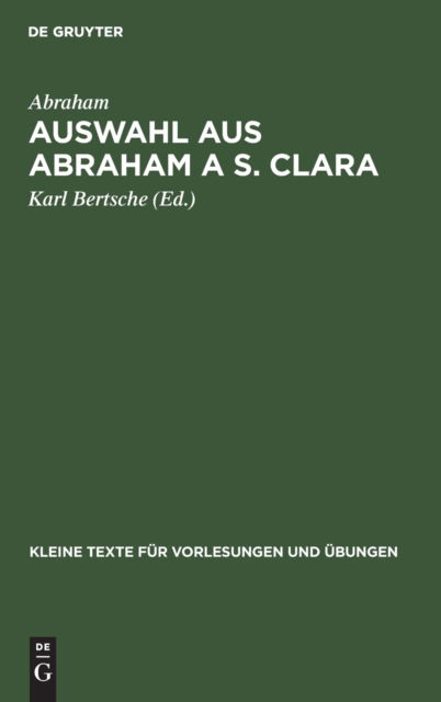 Cover for Abraham · Auswahl aus Abraham a S. Clara (N/A) (1911)