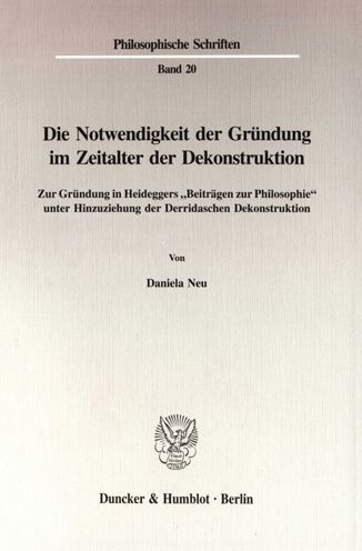 Die Notwendigkeit der Gründung im Z - Neu - Książki -  - 9783428087372 - 10 lutego 1997