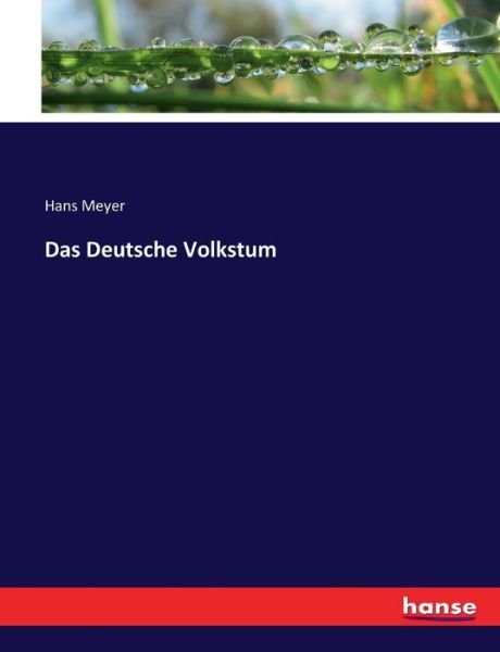 Cover for Meyer · Deutsche Volkstum (Bok) (2020)