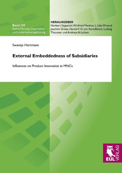 Cover for Swantje Hartmann · External Embeddedness of Subsidiaries (Paperback Book) (2011)