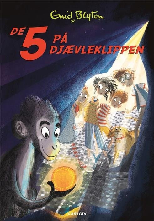Cover for Enid Blyton · De 5: De 5 (19) - De 5 på Djævleklippen (Sewn Spine Book) [1º edição] (2020)