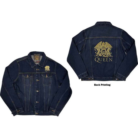 Cover for Queen · Queen Unisex Denim Jacket: Classic Crest (Back Print) (Kläder)