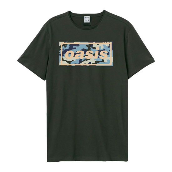 Cover for Oasis · Oasis - Camo Logo Amplified Vintage Charcoal T Shirt (T-shirt) [size XXL]